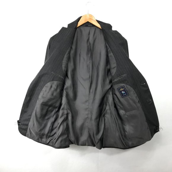 Hart Schaffner Marx Blazer Men's 42R Gray 2 Button Sport Coat Pin Stripe 2 vent - Picture 3 of 16